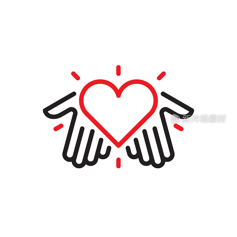 Hands with heart logo